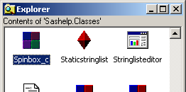 SAS Explorer - A Catalog Entries list, showing large icons, sorted by Names