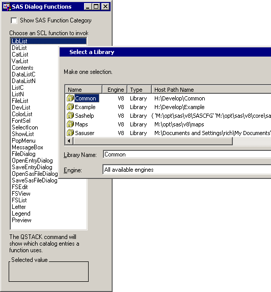 Dialog functions screenshot