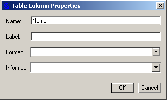 Columns Properties Editor